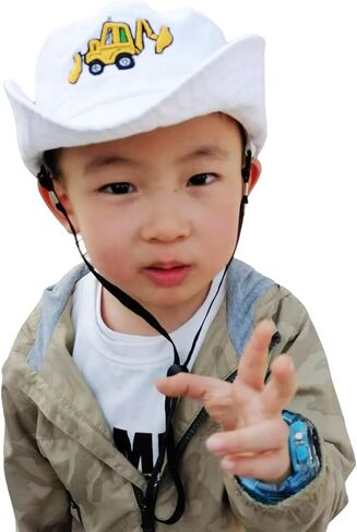 Excavator Toddler Baby Bucket Hats for Kids UV Protection Beach Hat Kids Camping Fishing Hat for Boy 2-8 Years in Saudi Arabia