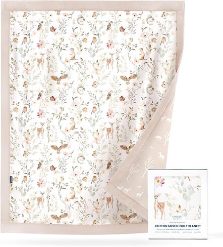 GRSSDER MASLIN COTTON CENILT بطانية - لحاف بطانية ناعمة وذات تنفس ، وبطانيات شاشية كبيرة الحجم للأطفال حديثي الولادة ، والأطفال الصغار والأطفال ، و 6 طبقات عكسية للتصميم لجميع المواسم ، 40 "50" " in Kuwait
