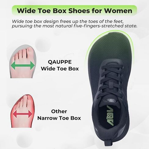 QAUPPE Wide Toe Box Shoes Women Arch Support Walking Sneakers Tennis Sneakers Orthotic Plantar Fasciitis Shoes US 6-11 in Saudi Arabia