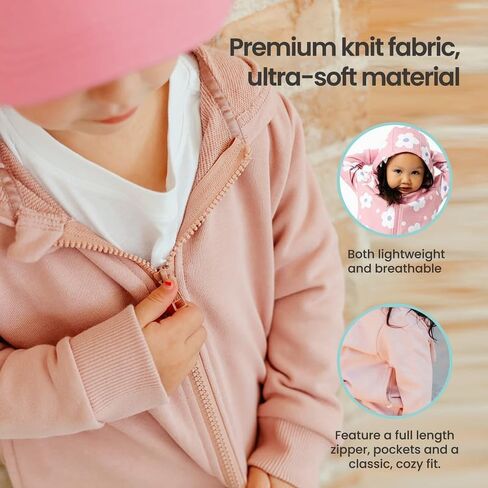 Copper Pearl Zip Up Hoodie - Made of Ultra-Soft, Breathable Luxe French Terry Fabric, Baby Hoodie and Toddler Jacket in Saudi Arabia