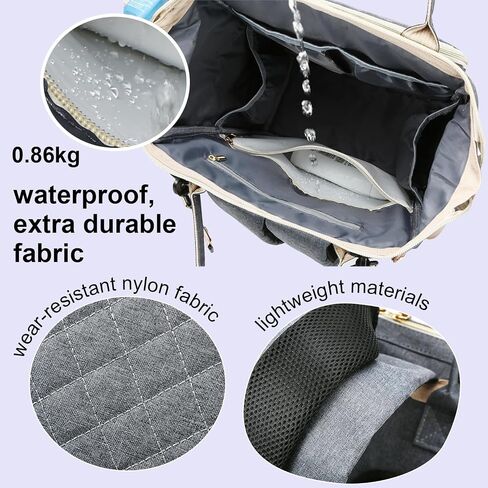 Baby Diaper Bag, Diaper Backpack,Baby Bag for Mom Dad, Mommy Bag With USB Charging Port,Waterproof, Gray in Saudi Arabia