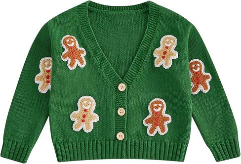 Toddler Baby Girl St Patricks Day Knit Sweater Kids Cardigan Shamrock Outfit Warm Sweatshirt Winter Spring Clothes in Saudi Arabia
