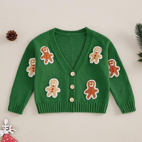 Toddler Baby Girl St Patricks Day Knit Sweater Kids Cardigan Shamrock Outfit Warm Sweatshirt Winter Spring Clothes in Saudi Arabia