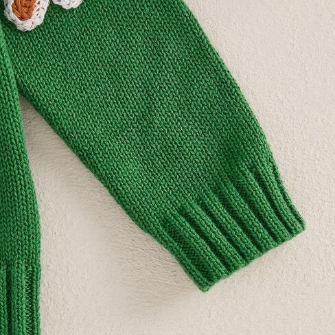 Toddler Baby Girl St Patricks Day Knit Sweater Kids Cardigan Shamrock Outfit Warm Sweatshirt Winter Spring Clothes in Saudi Arabia