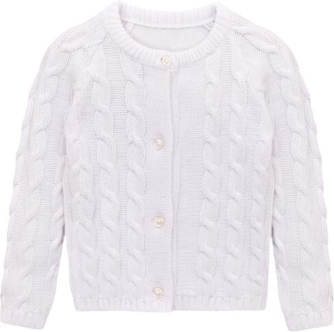Lilax Baby Girls 'Cable' Cardigan Cardigan Long Sleeve Cotton Sweater in Kuwait