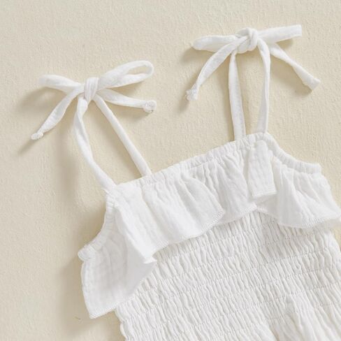 Toddler Baby Girl Smocked Outfit Ruffle Halter Shirt Flared Pants Set Toddler Bell Bottom Outfit Summer Clothes in Kuwait