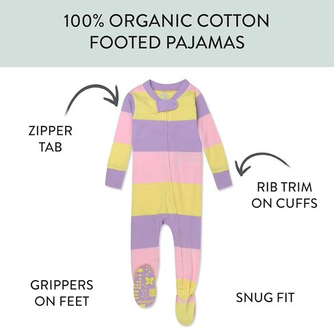 Honestbaby للجنسين الاحتفال الطفل بجاما القدمين من قطعة واحدة من القطن العضوي بنسبة 100 ٪ من القطن العضوي 100 ٪ in Kuwait