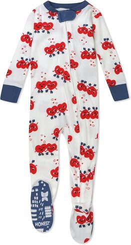 HonestBaby Unisex Baby Celebration Non-Slip Footed Pajamas One-Piece Sleeper Zip-Front Pjs 100% Organic Cotton in Saudi Arabia