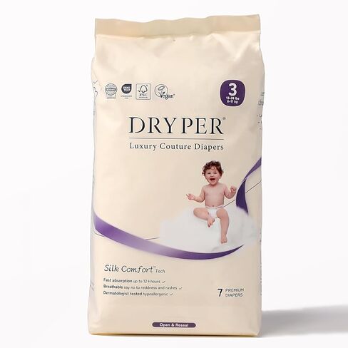 Baby Nappies - Size 3 (6-11kg / 13-24 lbs), 1 Pack (7 Nappies), Ultra Soft Nappies Super Absorption Core Disposable Baby Diapers in Saudi Arabia