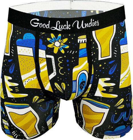 Good Luck Undies Men's Beer & Alcohol Boxer Brief Underwear in Kuwait
