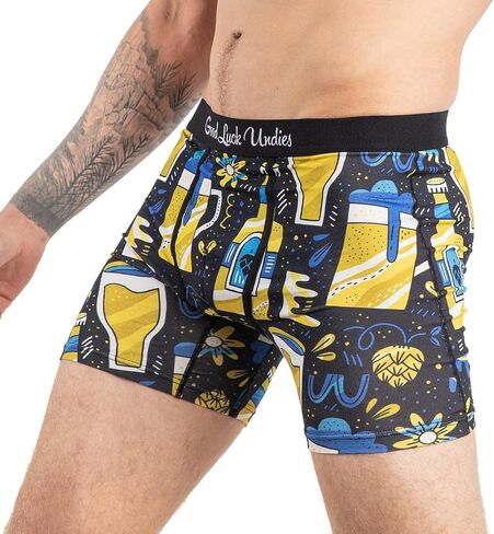 Good Luck Undies Men's Beer & Alcohol Boxer Brief Underwear in Kuwait