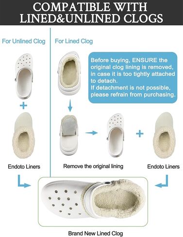 Endoto Fuzzy Inserts for Croc Replacement Fur Fluffy Fleece Liners Winter Warm Inner Lining Socks for Men and Women(Beige) in Kuwait