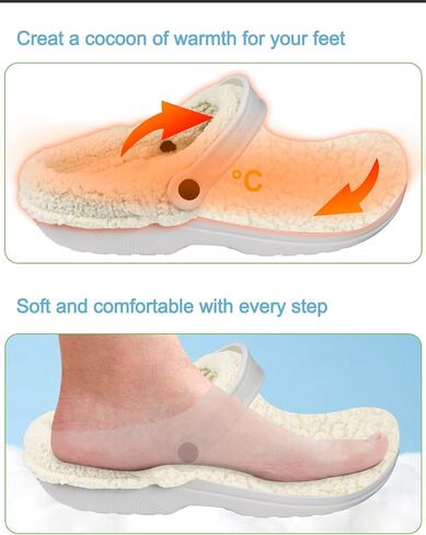 Endoto Fuzzy Inserts for Croc Replacement Fur Fluffy Fleece Liners Winter Warm Inner Lining Socks for Men and Women(Beige) in Kuwait