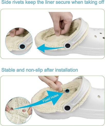 Endoto Fuzzy Inserts for Croc Replacement Fur Fluffy Fleece Liners Winter Warm Inner Lining Socks for Men and Women(Beige) in Kuwait