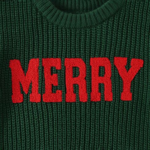Izyjoy Toddler Baby Boy Boy Christmas Sweater Merry Embroidery Letwork Knitshirt Top Xmas Warm Fall Winter Collections in Kuwait