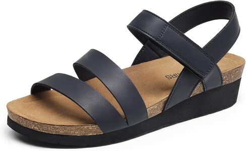 DREAM PAIRS Women's Low Heel Wedge Sandals, Round-Toe Comfortable Casual Flatform Dress Shoes with Arch Support in Saudi Arabia