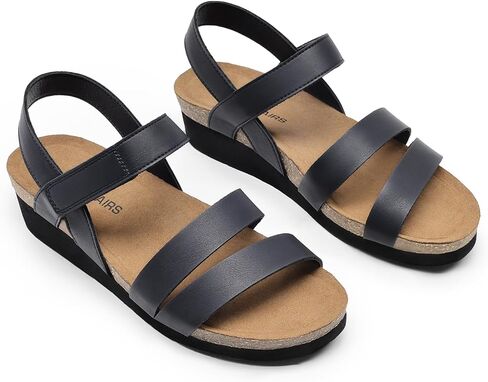 DREAM PAIRS Women's Low Heel Wedge Sandals, Round-Toe Comfortable Casual Flatform Dress Shoes with Arch Support in Saudi Arabia