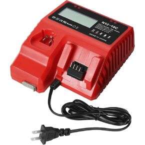 18V Rapid Battery Charger 48-59-1812 with LCD Display USB Port Compatible with Milwaukee m18 Battery 48-11-2420 48-11-1815 48-11-1840 48-11-1841 48-11-1850