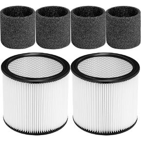 90304 HEPA Replacement Cartridge Filters Compatible With Shop-Vac 90304, 90350, 90333, 90585, 903-04-00, 9030400, Replacement Fits for 5 Gallon and Above Wet/Dry Vacuum Cleaners(2+4)