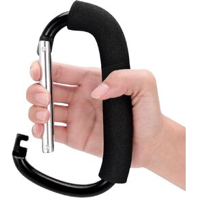 Stroller Hooks, 6.3'' Stroller Clips, Stroller Hooks for Bags and Shopping, Stroller Clips and Hooks, Stroller Accessories for Hanging, Large Carabiner Clip