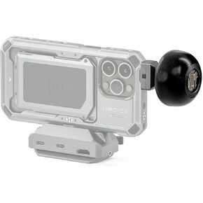 Tilta Khronos Handle Compatible with iPhone 15 Pro/Pro Max (Titanium White, Circular Wooden Handle)