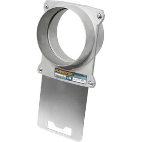 POWERTEC 6 inch Aluminum Blast Gate w/Anti Clog and Air Leak Seal for Dust Collector, Dust Collection Fittings, Dust Collection Hose, Shop Vac, Hose Clamps, 1PK (70396)