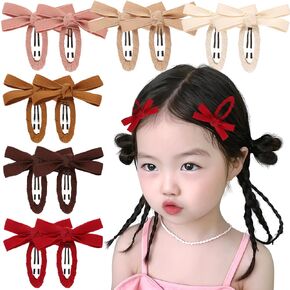 6 Pairs Cotton Mini Hair Bows for Baby Girls Hair Bow Clips Bow Hair Clips Bow Hair Clip Hair Bow Clip Baby Hair Bows Clips Kids Hair Clips Hair Barrettes for Girls Toddler Hair Accessories