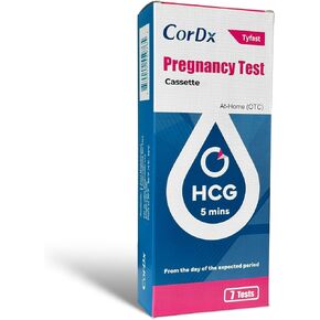 CorDx Early Detection Pregnancy Test Kit, Urine Tests for Easy at Home hCG Level Testing, Tester for Pregnant Women, Clear, Fast and Reliable Result with Over 99% Accuracy, 7 Pack Cassettes