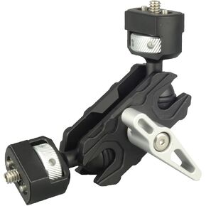 Articulating Magic Arm with 1/4"-20 Screws (with Retractable Locating Pins for ARRI), Flexible Articulating Arm Camera Field Monitor Mount with Dual Ball Heads for Camera Cage