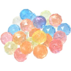 25 Bouncy Balls for Kids Party Favors | Diamond Bouncy Ball 27mm | Superball Small Rubber Balls for Kids