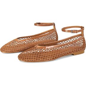 Mesh Ballet Flats for Women Round Toe Buckle Strap Fishnet Mary Jane Flats Comfy Casual Office Womens Summer Flats Shoes