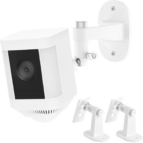 2Pack Adjustable Mounting Bracket for Ring Spotlight Cam Plus/Pro (Battery) and Ring Stick Up Cam/Pro (Battery), Perfect for Indoor/Outdoor Camera Security System Installation - White