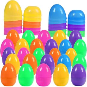 30Pcs Fillable Easter Eggs, 2.36'' Plastic Bright Easter Eggs Bulk Assortment, Easter Eggs Empty, Perfect for Easter Egg Hunt/Surprise Egg