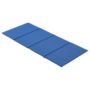 ECR4Kids Everyday Folding Rest Mat, 4-Section, 5/8in, Sleeping Pad, Blue/Grey, 1-Piece