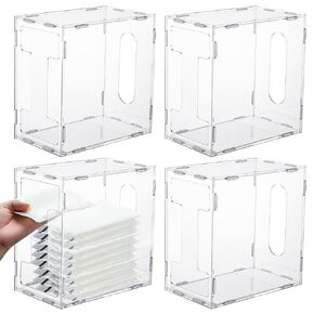 Domensi 4 Pcs Breast Milk Storage Tower Breast Milk Freezer Storage Organizer for Milk Freezer Bags Breastmilk Storage Container Reusable Breastfeeding Accessories Fridge, 8.3 x 8.3 x 5 Inch (Clear)