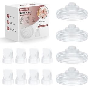 12PCS Breast Pump Replacement Parts, 8Pack Silicone Duckbill Valve & 4Pack Silicone Diaphragm Compatible with Momcozy M5 Wearable Breastpump, M5 Breastfeeding Essential Accessories