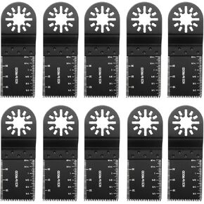 10Pcs Oscillating Saw Blades, Oscillating Multitool Blades for Wood Metal Plastics, High Carbon Steel Universal Oscillating Tool Quick Release Saw Blades