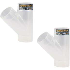 POWERTEC 2-1/2 Inch Clear Y Fitting for 2-1/2 Inch Dust Collection Hose, 2 1/2 Inch Dust Collection Hose Connector Fittings for Dust Collection System, 2 pack (70228-P2)