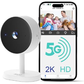 Alaga 2K Indoor Security Camera, Baby Monitor, Dog Monitor, AI Motion Detection, 2-Way Audio, Night Vision, Indoor Camera with Phone App, Compatible with Alexa & Google Home