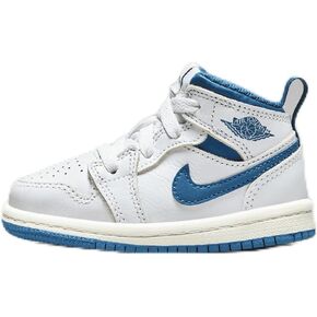 Jordan 1 Mid SE Baby/Toddler Shoes (FN7537-141, White/Sail/Industrial Blue)