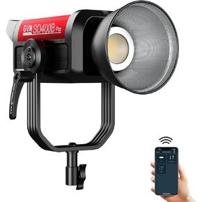 GVM Pro 400B 400W LED Video Light, Bowens Mount, CRI97+, 2700-6800K Color Temperature, 14500lux/㎡， APP Control, 45° Standard Cover, Dedicated Console