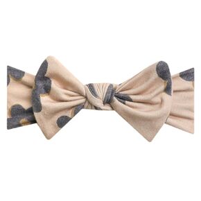 Baby Stretchy Soft Knit Headband Bow "Gemma in Tan" by Copper Pearl