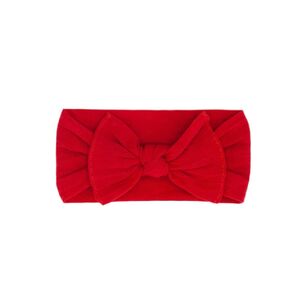 1Pc Red Bow Headbands Elastic Stretchy Soft Velvet Hair Bows Headbands,Classic Knot,Solid Color Wide Turban Knotted Big Bow Hairbands Headwraps Hair Accessories for Newborn Infant Toddlers Baby Girls