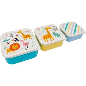 Safari Snack Boxes: 3 Count Pack with 3 Sizes, Craft/Snack Containers, Easy Open, Leak Proof Small Food Containers with Lids, Nesting Boxes For Sandwiches, Snacks, And More