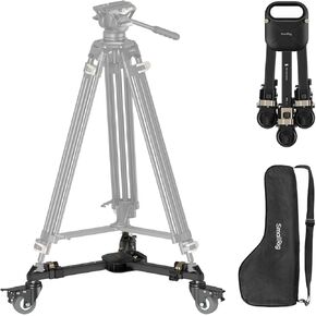 SmallRig Quick-Lock Photography Heavy Duty Tripod Dolly, Heavy Duty with 3" Rubber Wheels, Adjustable Legs, Handle & Carry Bag, 44.1lbs Capacity Tripod Wheels for Filming and Photography - 5020