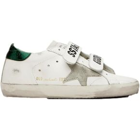 حذاء رياضة أزياء المدارس القديم للسيدات في أوزة Golden White ، White/Ice/Emerald Green ، 40 in Kuwait