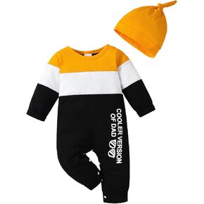 Newborn Baby Boy Clothes Fall Winter Cute Infant Outfits Long Sleeve Newborn Baby Romper Hat Bodysuit Jumpsuits