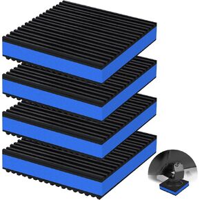 4P Anti Vibration Pads 4'' X 4'' X 7/8" Sound Isolation Ribbed Rubber Mats With EVA Center, Heavy Duty Vibration Isolation Pads for Air Compressos, Conditioner, Treadmill, HVAC Washer Dryer