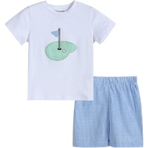 Lil cactus Boys Smocked or Applique Shirt and Shorts 2pc. Set