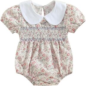 Karwuiio Newborn Infant Baby Girl Romper Cute Print Short Sleeve Bubble Bodysuit Little Girls Cute Summer Clothes in Saudi Arabia